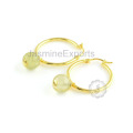 Lemon Quartz Gemstone Earring Jewelry For Bride